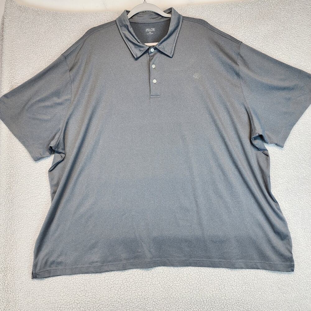 Zelos Mens Polo Shirt 3X Gray Athletic Golf Stretch Short Sleeve Performance